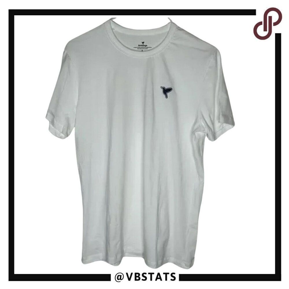 Birddogs Athleisure Wear Short Sleeve Graphic White Tee with Green Logo in Large